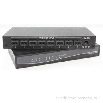 8 Port 250Mbps Plastic Optical Fibers Network Ethernet Swit